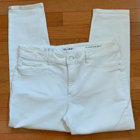 DL1961 Florence Instasculpt Cropped jeans in white, size 32 - Picture 3 of 10